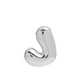 Silver-colored bubble balloon style initial letter J pendant with glossy mirror finish - Silver Letter J (Pendant Only, Without Chain)