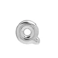 Shiny silver bubble balloon letter Q pendant for DIY necklace personalized jewelry - Silver Letter Q (Pendant Only, Without Chain)