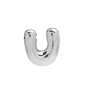 Silver bubble balloon letter U pendant with high-polished finish for DIY necklace - Silver Letter U (Pendant Only, Without Chain)