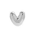 Polished 3D silver bubble balloon style alphabet letter V pendant charm for DIY - Silver Letter V (Pendant Only, Without Chain)