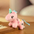 Adorabile portachiavi unicorno di peluche rosa con ricamo a cuore per borse - Rosa / Circa 20cm di lunghezza totale