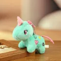 Simpatico portachiavi unicorno in peluche verde menta con corno rosa e cuoricini - Verde / Circa 20cm di lunghezza totale