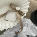 Korean style brown satin ribbon bow hair clip duckbill side clip for hair styling - Satin Bowknot Hair Clip (D6.4) / Khaki