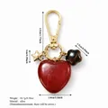 Ciondolo borsa cuore rosso retrò con charms stella e fiore, portachiavi in lega accessori - Stile Cuore (XCBS261215R)