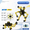 Verstelbare mechanische DIY fidget spinner in geel en zwart voor stressverlichting - Geel (Verpakt)
