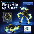 Transformable mechanical fidget spinner toy in luminous yellow with multi-form articulation - Luminous Yellow (Bagged)