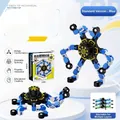 Blue deformable mechanical fingertip spinner toy with adjustable joints for boys - Blue (Chinese Box)