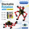 Deformable red mechanical fingertip spinning top toy for stress relief and focus. - Red (Chinese Box)