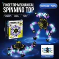 Purple luminous deformable mechanical fingertip gyro spinner toy variant with glow effect - Luminous Purple (Chinese Box)
