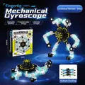 Grey luminous mechanical fingertip spinner toy for kids with glowing transformable arms - Luminous Grey (Chinese Box)