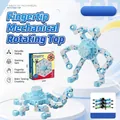 Blue and white deformable mechanical fingertip spinner toy for stress relief - Blue & White Radish (English Box)
