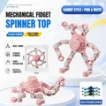 Pink and white deformable mechanical fingertip spinner toy for kids' stress relief - Pink & White Radish (Bagged)