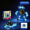 Luminous blue mechanical fidget spinner for stress relief and DIY deformation - Luminous Blue (English Box)