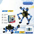 Blue deformable mechanical fidget spinner toy for kids and adults stress relief focus - Blue (English Box)