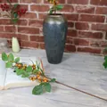 Realistic artificial berry branch with green leaves for rustic home and wedding decor - 70cm / Orange