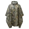 Poncho antipioggia mimetico con cappuccio e motivo a foglie per l'escursionismo all'aperto - Mimetico Bionico Albero 2.0