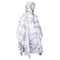 Lightweight outdoor hiking camouflage poncho in white and grey for rainy weather - CP Snow Camo