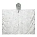 Waterproof white snow camouflage outdoor hooded poncho for hiking and trekking - Abstract Crack White