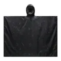 Lightweight black camouflage outdoor rain poncho for hiking, fishing and camping - Abstract Crack Black
