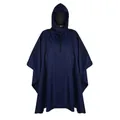 Dark blue lightweight waterproof outdoor hiking poncho with hood for men and women - Navy Blue