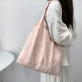 Pink canvas shoulder bag featuring elegant embroidered butterfly patterns for women - Pink Bow Texture