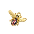 Detail eines farbenfrohen Bienen-Anhängers aus vergoldetem Kupfer mit Zirkonia-Besatz. - Gold Mischfarbe Strass Anhänger