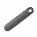 Detailed view of grey matte stainless steel tag with heart cutout for engraving - Heart Shape Without Ring