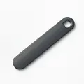 Detailed macro view of matte gunmetal gray zinc alloy blank keychain for engraving. - Cat Silhouette Without Ring