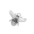 Bienenanhänger in Silberoptik mit schwarzen und klaren Zirkonia-Steinen für Schmuck - Platin Kanone Schwarz Strass Anhänger