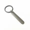 Minimalistischer gunmetal grauer Metall-Schlüsselanhänger für DIY Gravur Gravieren - Schwarz Rundkopf