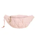 Weiche hellrosa gesteppte Wolken-Brusttasche aus Daunen-Baumwolle mit Reißverschluss - Rosa