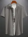 Detaillierte Ansicht eines grauen Herren-Strickhemds mit elegantem Rauten-Jacquard-Muster - S / Dunkelgrau