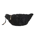 Black quilted fanny pack cloud bag nylon crossbody chest bag for women - Black