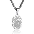 Silver stainless steel Saint Christopher medal pendant necklace for men and women - 05-Silver (Saint Christopher)