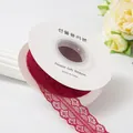 Elegant burgundy 3cm hollow lace ribbon for flower packaging and DIY gift decor - 25 Yards 3cm / Burgundy