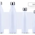 White 304 stainless steel vacuum insulated water bottle in cola bottle shape - 1000ml / Glossy White