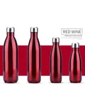 Wine red stainless steel insulated cola bottle water flask available in four sizes - 1000ml / Glossy Red