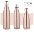 Triple golden stainless steel insulated coke-shaped water bottles in various sizes - 1000ml / Rose Gold
