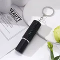 Portable 5ml mini perfume spray bottle keychain with black rhinestone embellishment - Black