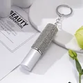 Detail of 5ml mini refillable perfume spray bottle with sparkling rhinestone keychain - White