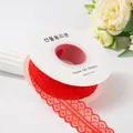 Red hollow lace ribbon roll for flower and gift packaging with 3cm width - 25 Yards 3cm / Red