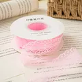 Elegant 3cm pink hollow lace ribbon roll for floral gift wrapping and DIY craft projects - 25 Yards 3cm / Deep Pink