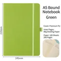 Green A5 notebook with PU leather cover and elastic closure, 100 sheets of 80g paper. - A5 / Green