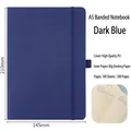 Dark blue A5 elastic band notebook with premium PU leather cover and 80g paper - A5 / Dark Blue