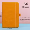 Minimalist orange A6 PU leather notebook with elastic strap and 145x95mm dimensions - A6 / Yellow