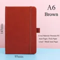 Professional brown A6 PU leather notebook featuring an elastic strap and a pen loop - A6 / Brown