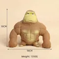 Large 19cm muscular brown gorilla squeeze toy for stress relief and creative gift - 1350g Gorilla OPP Bag (18*21)
