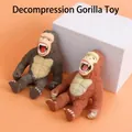 Gorilla squishy stress relief toy in dark grey and reddish brown colors - Open Mouth Gorilla 240g Single Independent Box