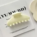 Large cream-colored shell acrylic hair claw clip for elegant minimalist styling - #2 (10cm)