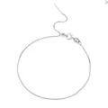 S925 sterling silver adjustable box chain bracelet with needle end for DIY bead threading. - 925 Silver / Silver